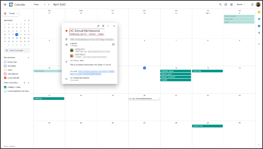 How to integrate and use Google Calendar with Zuper?